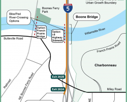 map of boone bridge bike-ped options