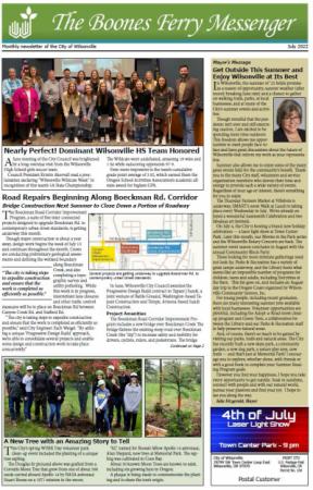 Page 1 of July 2022 Boones Ferry Messenger