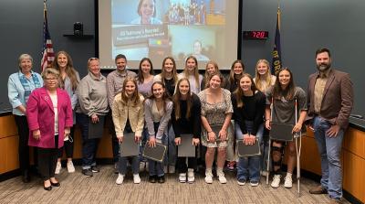 Wilsonville Girls Soccer Team in Council Chambers