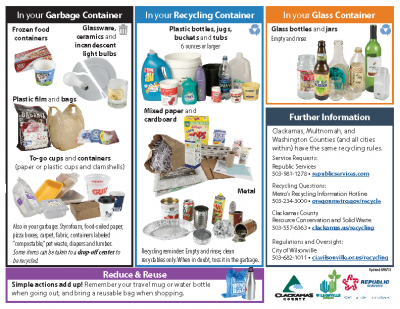 Front side of recycling flyer